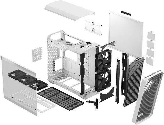 Alt view image 17 of 20 - Fractal Design Torrent White E-ATX Tempered Glass Window High-Airflow Mid Tower Computer Case