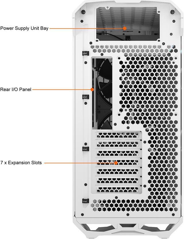 Alt view image 21 of 20 - Fractal Design Torrent White E-ATX Tempered Glass Window High-Airflow Mid Tower Computer Case