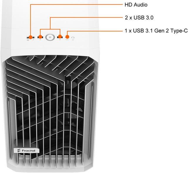 Alt view image 6 of 20 - Fractal Design Torrent White E-ATX Tempered Glass Window High-Airflow Mid Tower Computer Case
