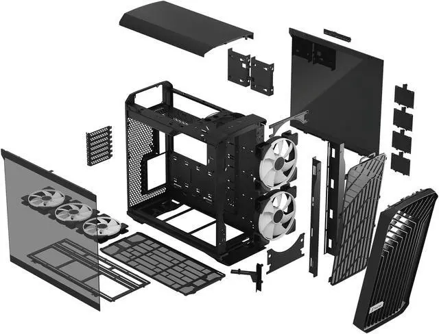 Alt view image 17 of 20 - Fractal Design Torrent RGB Black E-ATX Tempered Glass Window High-Airflow Mid Tower Computer Case