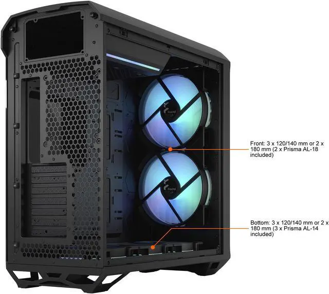 Alt view image 19 of 20 - Fractal Design Torrent RGB Black E-ATX Tempered Glass Window High-Airflow Mid Tower Computer Case