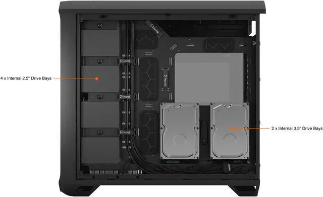 Alt view image 12 of 20 - Fractal Design Torrent RGB Black E-ATX Tempered Glass Window High-Airflow Mid Tower Computer Case