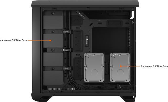 Alt view image 11 of 20 - Fractal Design Torrent E-ATX Black Solid High-Airflow Mid Tower Computer Case