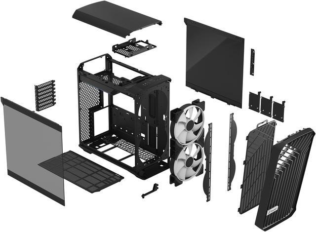 Alt view image 16 of 20 - Fractal Design Torrent Compact RGB Black TG Light Tempered Glass High-Airflow ATX Computer Case