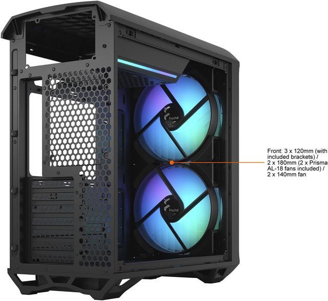 Alt view image 18 of 20 - Fractal Design Torrent Compact RGB Black TG Light Tempered Glass High-Airflow ATX Computer Case