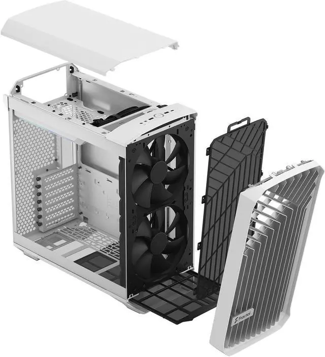 Alt view image 13 of 19 - Fractal Design Torrent Compact White Steel / Tempered Glass ATX Mid Tower Computer Case ATX Power Supply