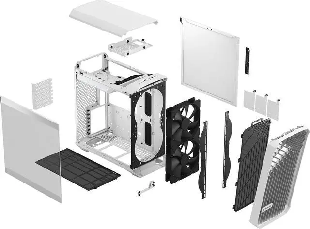Alt view image 14 of 19 - Fractal Design Torrent Compact White Steel / Tempered Glass ATX Mid Tower Computer Case ATX Power Supply