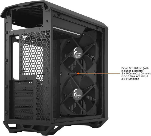 Alt view image 17 of 20 - Fractal Design Torrent Compact Black Steel ATX Mid Tower Computer Case ATX Power Supply