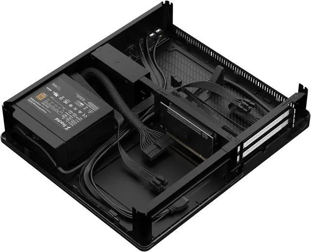 Alt view image 8 of 13 - Fractal Design Node 202 Black Mini-ITX Slim Profile Compact Small Form Factor Computer Case with PCIE 3.0 Riser Card and Anode SFX Bronze 450w PSU
