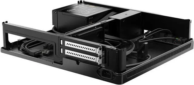 Alt view image 11 of 13 - Fractal Design Node 202 Black Mini-ITX Slim Profile Compact Small Form Factor Computer Case with PCIE 3.0 Riser Card and Anode SFX Bronze 450w PSU