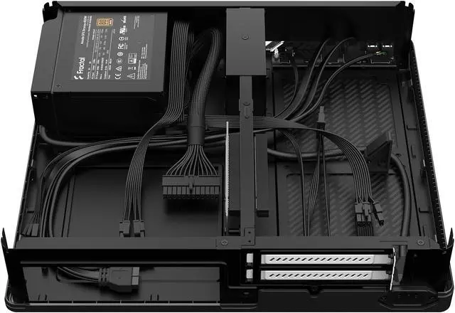 Alt view image 7 of 13 - Fractal Design Node 202 Black Mini-ITX Slim Profile Compact Small Form Factor Computer Case with PCIE 3.0 Riser Card and Anode SFX Bronze 450w PSU
