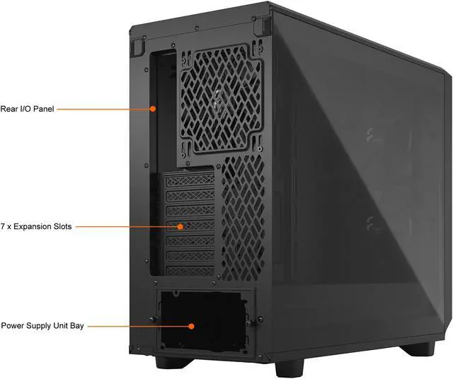 Alt view image 16 of 17 - Fractal Design Meshify 2 Lite Black TG Light Tinted Tempered Glass Window ATX Mid Tower Computer Case