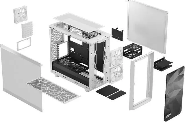 Alt view image 13 of 17 - Fractal Design Meshify 2 Lite White TG Clear Tinted Tempered Glass Window ATX Mid Tower Computer Case