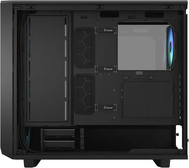 Alt view image 7 of 13 - Fractal Design Meshify 2 Lite RGB Black ATX Flexible Light Tinted Tempered Glass Window Mid Tower Computer Case