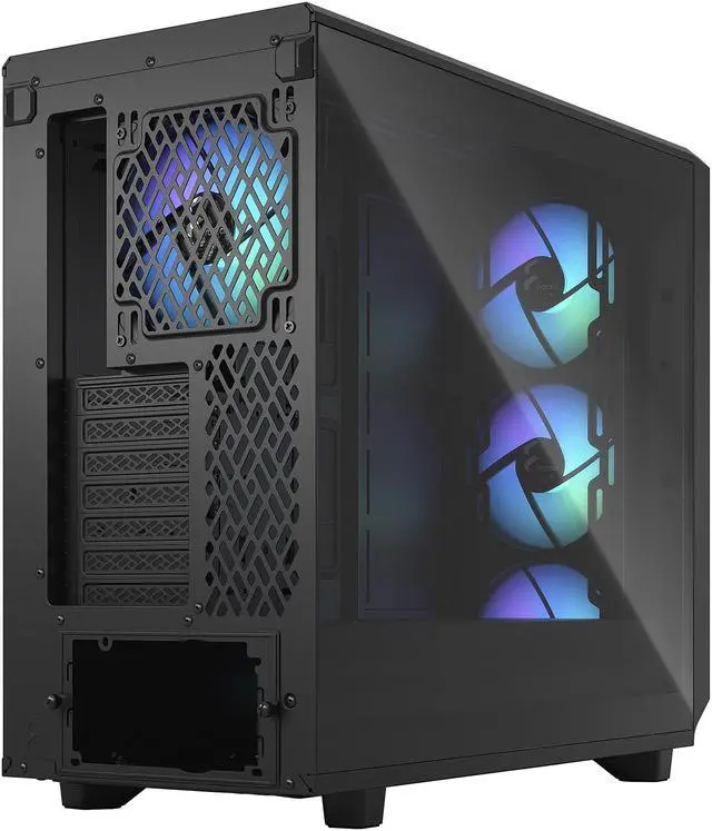 Alt view image 12 of 13 - Fractal Design Meshify 2 Lite RGB Black ATX Flexible Light Tinted Tempered Glass Window Mid Tower Computer Case