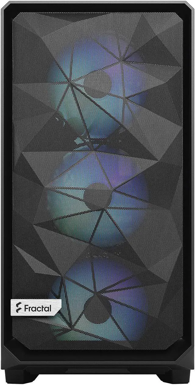 Alt view image 2 of 13 - Fractal Design Meshify 2 Lite RGB Black ATX Flexible Light Tinted Tempered Glass Window Mid Tower Computer Case