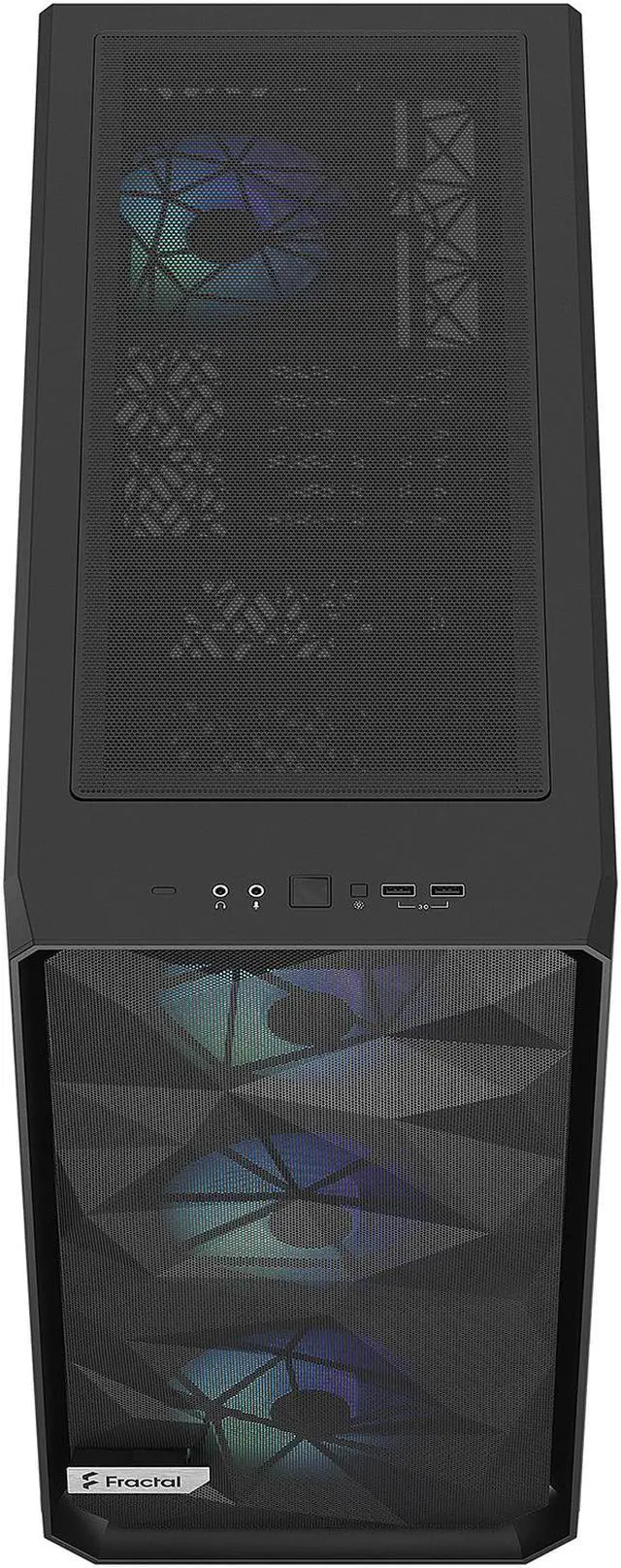 Alt view image 4 of 13 - Fractal Design Meshify 2 Lite RGB Black ATX Flexible Light Tinted Tempered Glass Window Mid Tower Computer Case