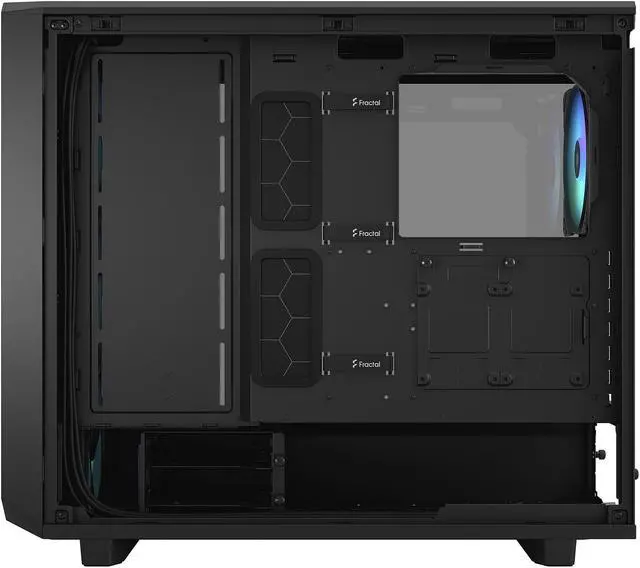 Alt view image 6 of 13 - Fractal Design Meshify 2 Lite RGB Black ATX Flexible Light Tinted Tempered Glass Window Mid Tower Computer Case