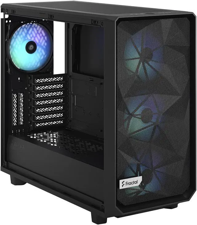 Alt view image 5 of 13 - Fractal Design Meshify 2 RGB Black TG Light Tinted Tempered Glass Window ATX Mid Tower Computer Case