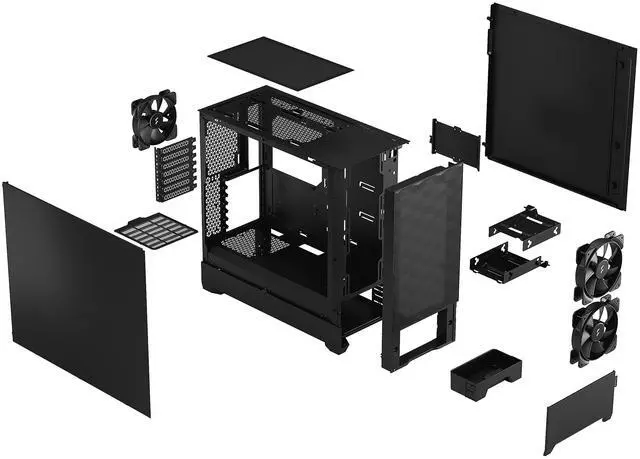 Alt view image 13 of 12 - Fractal Design Pop Air Black ATX High-Airflow Solid Panel Mid Tower Computer Case