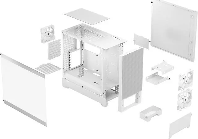 Alt view image 12 of 12 - Fractal Design Pop Air White TG ATX High-Airflow Clear Tempered Glass Window Mid Tower Computer Case