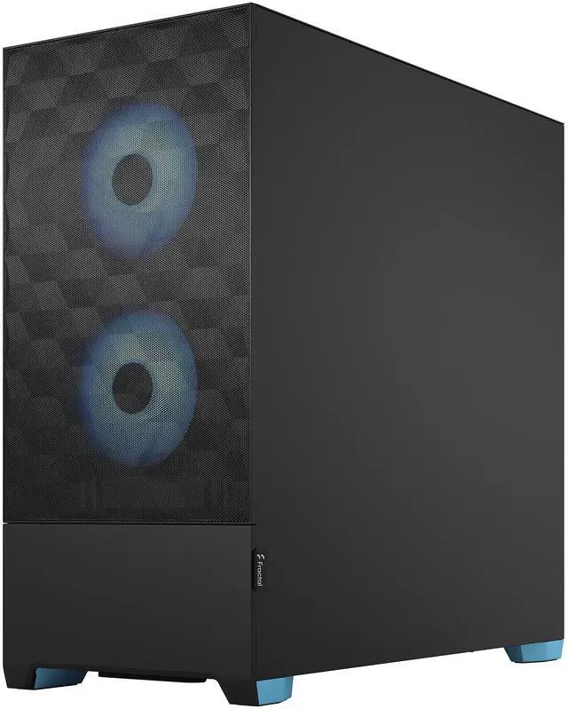Alt view image 4 of 12 - Fractal Design Pop Air RGB Black Cyan Core TG ATX High-Airflow Clear Tempered Glass Window Mid Tower Computer Case