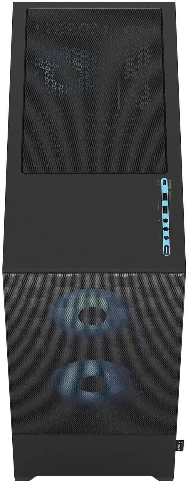 Alt view image 5 of 12 - Fractal Design Pop Air RGB Black Cyan Core TG ATX High-Airflow Clear Tempered Glass Window Mid Tower Computer Case