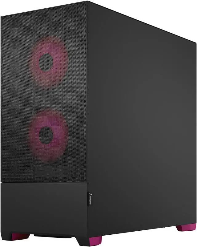 Alt view image 11 of 12 - Fractal Design Pop Air RGB Black Magenta Core TG ATX High-Airflow Clear Tempered Glass Window Mid Tower Computer Case