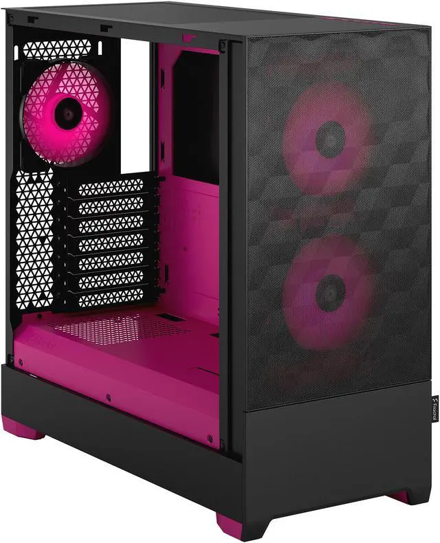 Alt view image 13 of 12 - Fractal Design Pop Air RGB Black Magenta Core TG ATX High-Airflow Clear Tempered Glass Window Mid Tower Computer Case