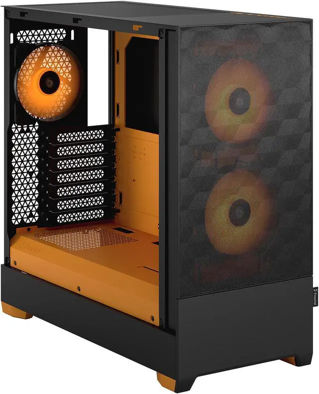 Alt view image 12 of 12 - Fractal Design Pop Air RGB Black Orange Core TG ATX High-Airflow Clear Tempered Glass Window Mid Tower Computer Case
