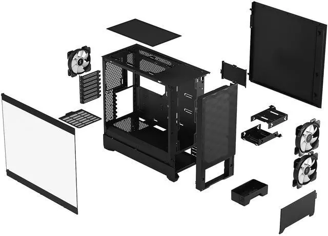 Alt view image 13 of 12 - Fractal Design Pop Air RGB Black TG ATX High-Airflow Clear Tempered Glass Window Mid Tower Computer Case