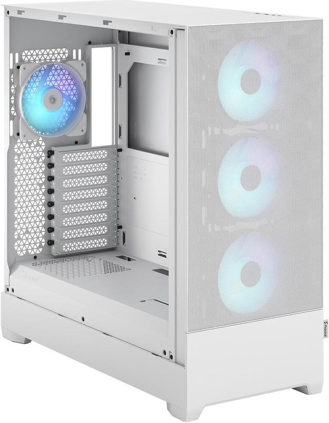 Fractal North Clear Tower Case With Window White