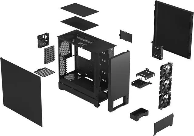 Alt view image 4 of 12 - Fractal Design Pop XL Silent Black ATX Sound Damped Solid Panel Full Tower Computer Case