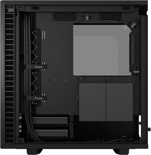 Alt view image 3 of 20 - Fractal Design Define 7 Mini Black Brushed Aluminum/Steel Silent mATX Light Tinted Tempered Glass Window Computer Case