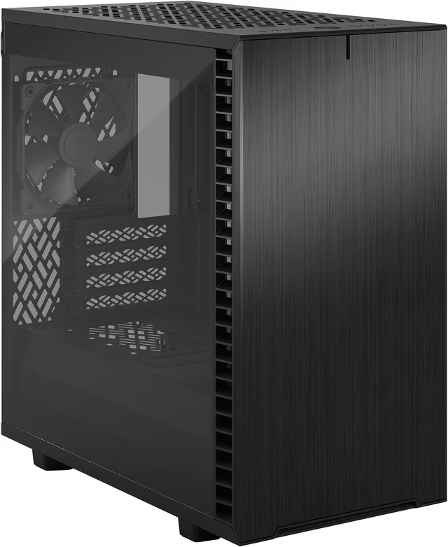 Alt view image 5 of 20 - Fractal Design Define 7 Mini Black Brushed Aluminum/Steel Silent mATX Light Tinted Tempered Glass Window Computer Case