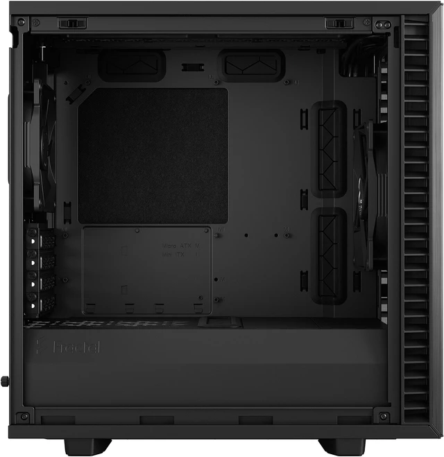 Alt view image 6 of 20 - Fractal Design Define 7 Mini Black Brushed Aluminum/Steel Silent mATX Light Tinted Tempered Glass Window Computer Case