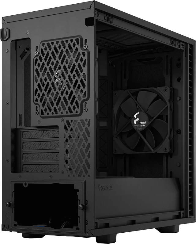 Alt view image 14 of 20 - Fractal Design Define 7 Mini Black Brushed Aluminum/Steel Silent mATX Light Tinted Tempered Glass Window Computer Case