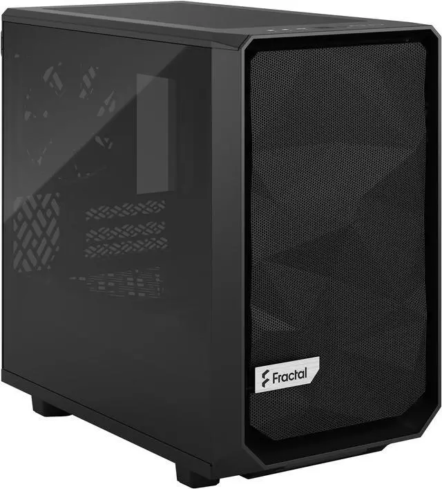 Alt view image 2 of 20 - Fractal Design Meshify 2 Nano Black TG Mini ITX High-Airflow Dark Tinted Tempered Glass Window Computer Case