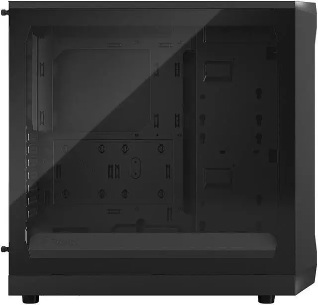 Alt view image 5 of 12 - Fractal Design Focus 2 Black ATX mATX Mini ITX Clear Tinted Tempered Glass Mid Tower Computer Case