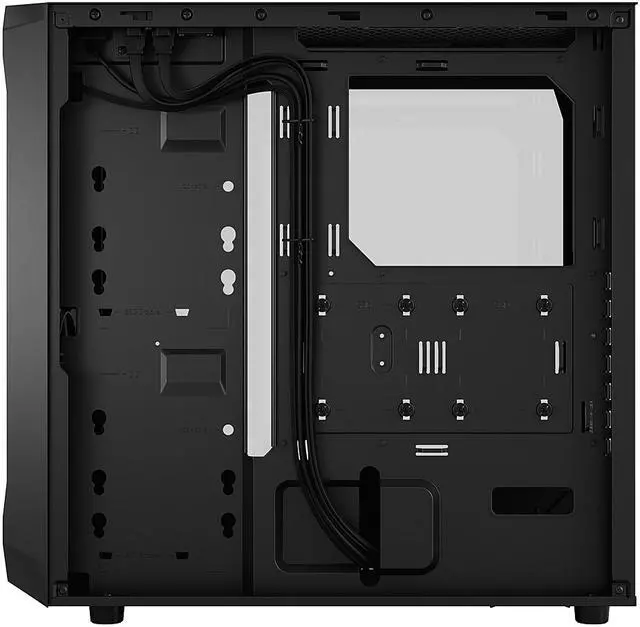Alt view image 7 of 12 - Fractal Design Focus 2 Black ATX mATX Mini ITX Clear Tinted Tempered Glass Mid Tower Computer Case