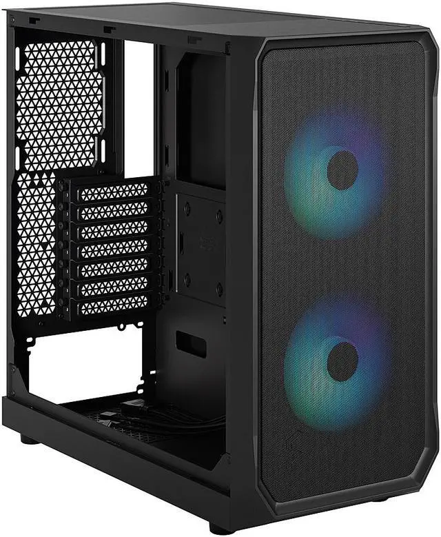 Alt view image 11 of 12 - Fractal Design Focus 2 RGB Black ATX mATX Mini ITX Clear Tinted Tempered Glass Mid Tower Computer Case