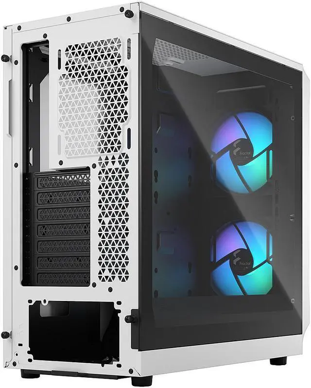 Alt view image 10 of 12 - Fractal Design Focus 2 RGB White ATX mATX Mini ITX Clear Tinted Tempered Glass Mid Tower Computer Case