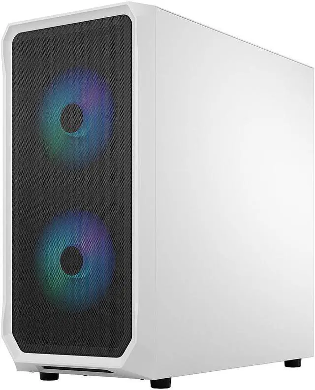 Alt view image 5 of 12 - Fractal Design Focus 2 RGB White ATX mATX Mini ITX Clear Tinted Tempered Glass Mid Tower Computer Case