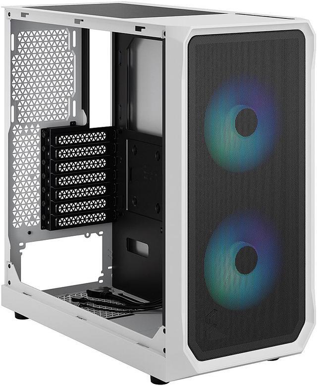 Alt view image 11 of 12 - Fractal Design Focus 2 RGB White ATX mATX Mini ITX Clear Tinted Tempered Glass Mid Tower Computer Case