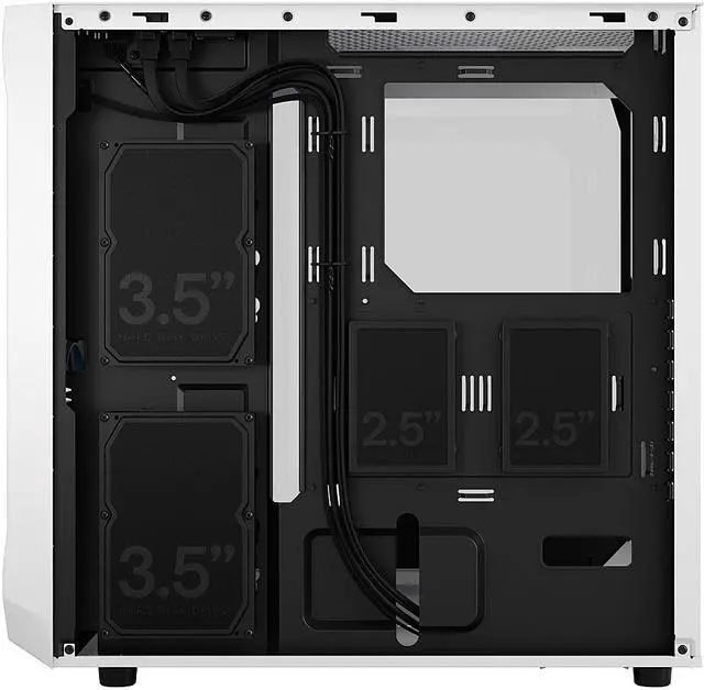 Alt view image 9 of 12 - Fractal Design Focus 2 RGB White ATX mATX Mini ITX Clear Tinted Tempered Glass Mid Tower Computer Case