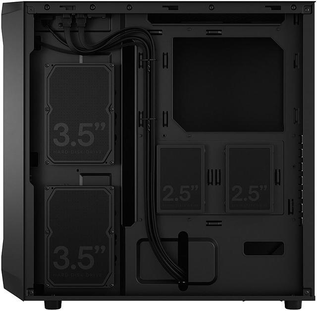 Alt view image 8 of 12 - Fractal Design Focus 2 Black ATX mATX Mini ITX Solid Mid Tower Computer Case