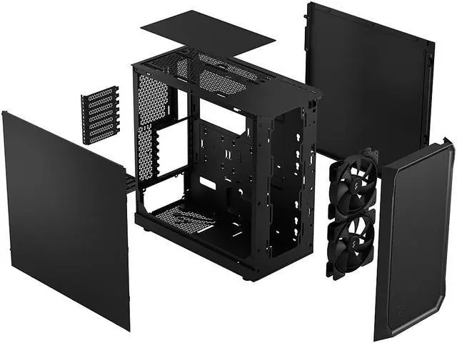 Alt view image 12 of 12 - Fractal Design Focus 2 Black ATX mATX Mini ITX Solid Mid Tower Computer Case