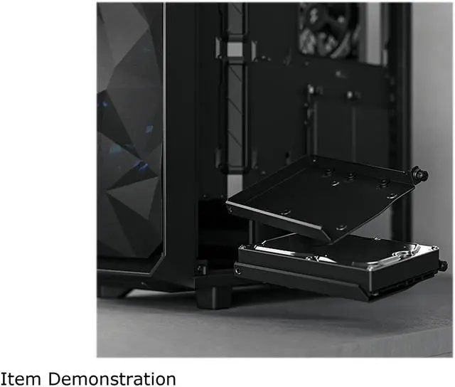 Alt view image 14 of 17 - Fractal Design Meshify 2 Compact Lite Black TG High-Airflow Light Tinted Tempered Glass Window PC ATX Mid Tower Computer Case