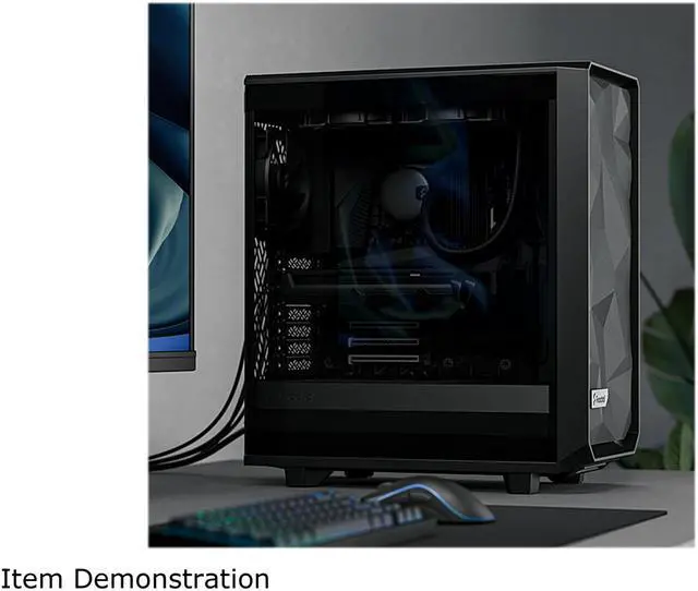 Alt view image 15 of 17 - Fractal Design Meshify 2 Compact Lite Black TG High-Airflow Light Tinted Tempered Glass Window PC ATX Mid Tower Computer Case