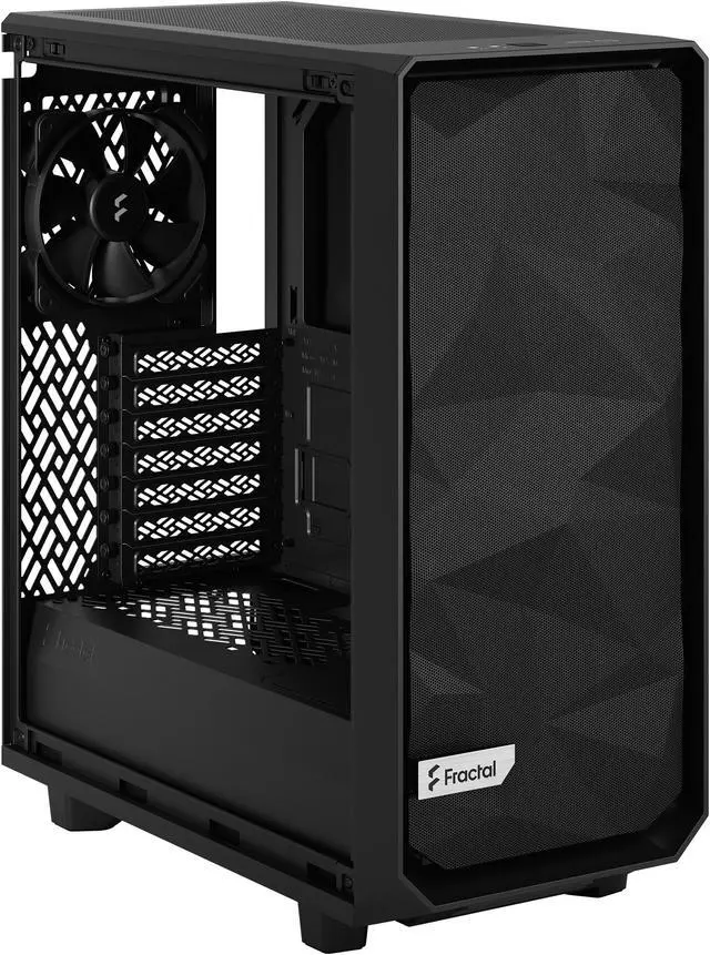 Alt view image 6 of 17 - Fractal Design Meshify 2 Compact Lite Black TG High-Airflow Light Tinted Tempered Glass Window PC ATX Mid Tower Computer Case